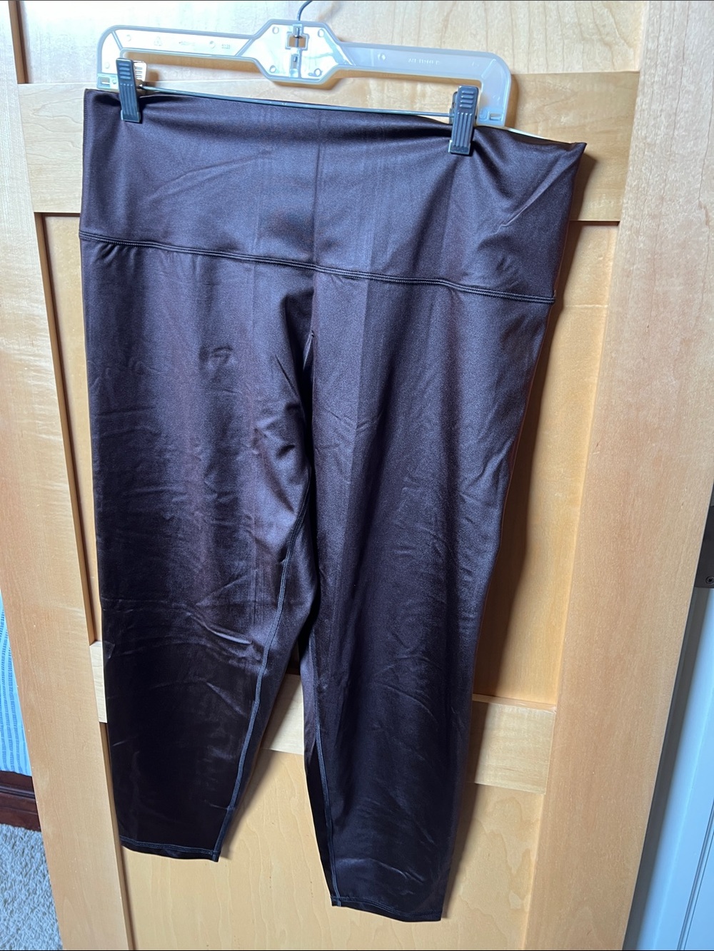 NWT Aerie Offline Shiny Chocolate Brown High-Waist Leggings